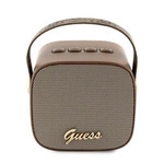Mini głośnik Guess 4G Leather Script Logo - brązowy