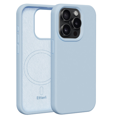 Nakładka Etteri Silicone Mag do iPhone 15 Pro 6,1" jasnoniebieska