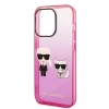 Original Case IPHONE 14 PLUS Karl Lagerfeld Hardcase Gradient Ikonik Karl & Choupette (KLHCP14MTGKCP) pink