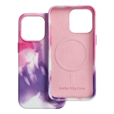 Leather Mag Cover kompatybilne z MagSafe do IPHONE 13 PRO purple splash