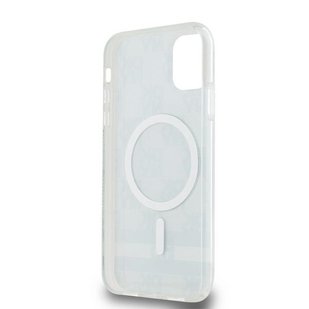 DKNY DKHMN61HCPTSK iPhone 11 / Xr 6.1" czarny/black hardcase IML Checkered Mono Pattern & Printed Stripes MagSafe