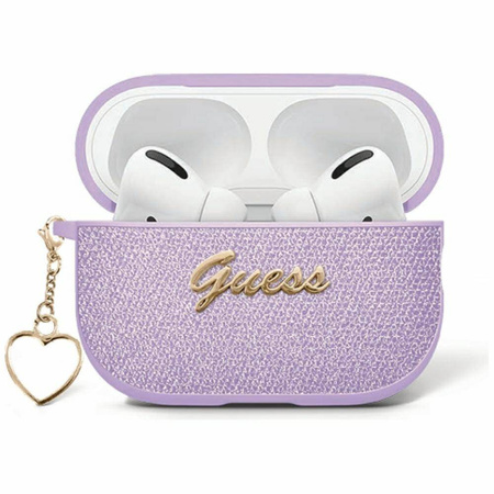 Original Case APPLE AIRPODS 4 Guess Metallic Script Charm purple