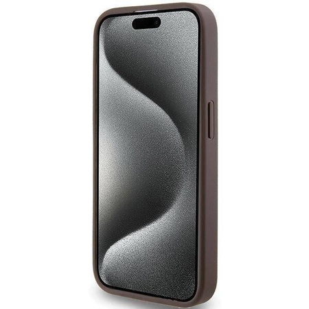 Guess 4G Metal Gold Logo case for iPhone 15 Pro - brown