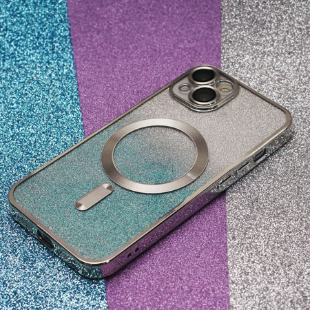 Nakładka Glitter Chrome Mag do iPhone 14 Pro Max 6,7" srebrny gradient