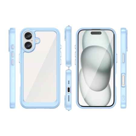 Etui Outer Space Case z żelową ramką do iPhone 16 Plus - niebieskie