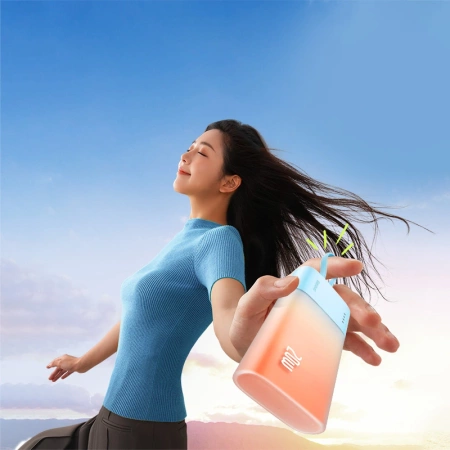 Baseus Popsicle 5200 mAh 20 W Powerbank mit integriertem Lightning Kabel (+ weißes Baseus Simple USB-C – USB-C 60 W/20 V/3 A/30 cm Kabel) – blau-orange