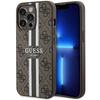 Guess GUHMP13LP4RPSW iPhone 13 Pro / 13 6,1&quot; braun/braunes Hardcase 4G bedruckte Streifen MagSafe