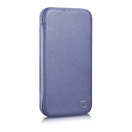 iCarer CE Premium Leather Folio Case skórzane etui iPhone 14 Pro z klapką magnetyczne MagSafe jasnofioletowy (WMI14220714-LP)