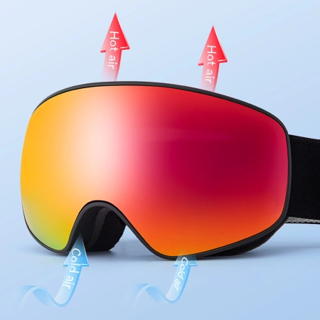 Qunature Black Kinder-Skibrille (Größe M/L) - Schwarz