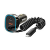 BWOO ładowarka samochodowa PD CC96L USB-C 30W + kabel USB-C - Lightning szara