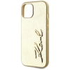 Karl Lagerfeld Wrinkled Metal Signature iPhone 15 Case - Gold