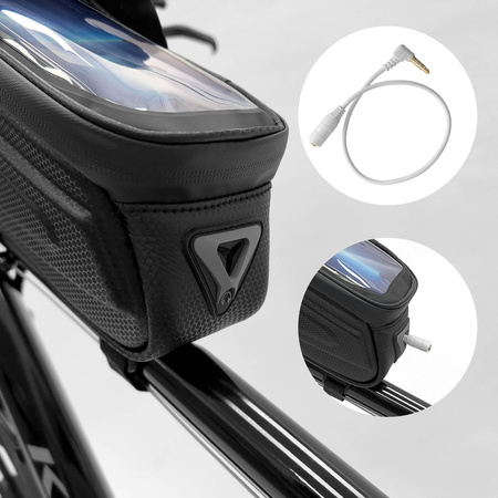 Wozinsky Bike Frame Bag 1.7l Phone Cover Black (WBB28BK)