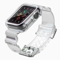 Silikonband Armband Armband Gehäuseband Lichtset Für Apple Watch 38mm - Schwarz