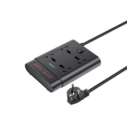 Yesido MC08 Przedłużacz 10w1 (EU) 2650W 6xUSB-A, BLACK / CZARNY