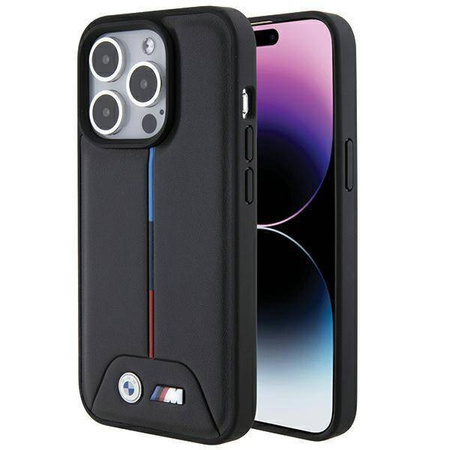 BMW Quilted Tricolor - Etui iPhone 15 Pro (czarny)