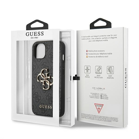 Oryginalne Etui IPHONE 13 6,1" Guess Hardcase 4G Big Metal Logo GUHCP13M4GMGGR szare