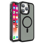 Magnetische, farbmatte Hülle für iPhone 15 Pro Max – Schwarz