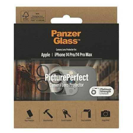Szkło Hartowane na Aparat IPHONE 14 PRO / 14 PRO MAX PanzerGlass Camera Protector Platinium Strength (0400)
