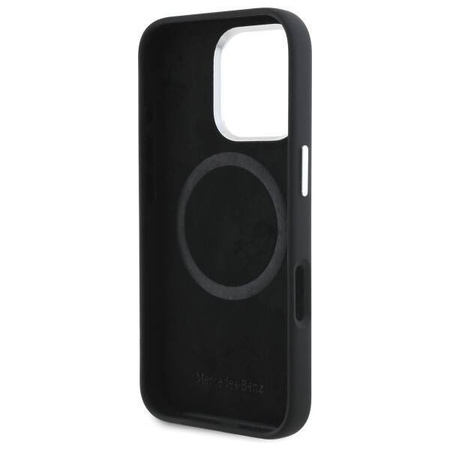 Original Handyhülle IPHONE 16 PRO MAX Mercedes Hardcase Silicone Vertical Tonal Stripes MagSafe (MEHMP16X23SUVSK) schwarz