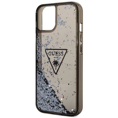 Guess Liquid Glitter Triangle Logo Case - Etui iPhone 14 (czarny)