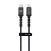 Blavec Kabel Raptor pleciony - Typ C na Lightning - PD 20W 2,4A 1 metr (CRA-CL24BG10) czarno-szary