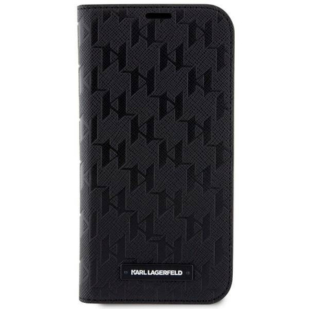 Karl Lagerfeld KLBKP14XSAKLHPK iPhone 14 Pro Max 6,7&quot; Bücherregal schwarz/schwarzes Saffiano-Monogramm
