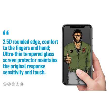 Szkło Hartowane 5D Mr. Monkey Glass - do Samsung Galaxy A14 4G / A14 5G czarny (Strong Lite)