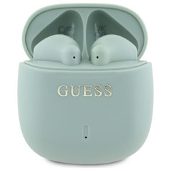 Guess Printed Classic Logo - Słuchawki Bluetooth TWS + etui ładujące (zielony)