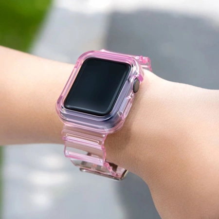 Silicone Band Strap Bracelet Case Strap Light Set for Apple Watch 40mm - Red