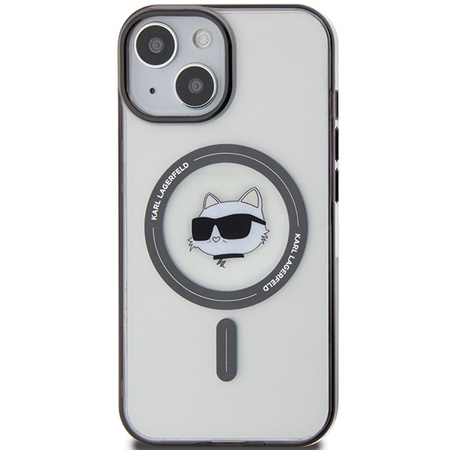 Etui Karl Lagerfeld IML Choupette's Head MagSafe do iPhone 15 Plus - przezroczyste