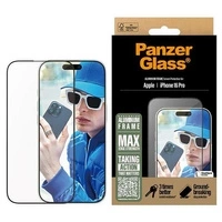 Szkło hartowane PanzerGlass Screen Protector Aluminum Frame Ultra-Wide Fit z aluminiową ramką na iPhone 16 Pro