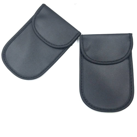 Etui antykradzieżowe na klucze samochodowe blokujące fale radiowe Faraday Box klatka Faradaya 14 cm z 10 cm czarny