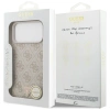 Guess Leather 4G Triangle Strass MagSafe Case für iPhone 17 Pro Max - Pink