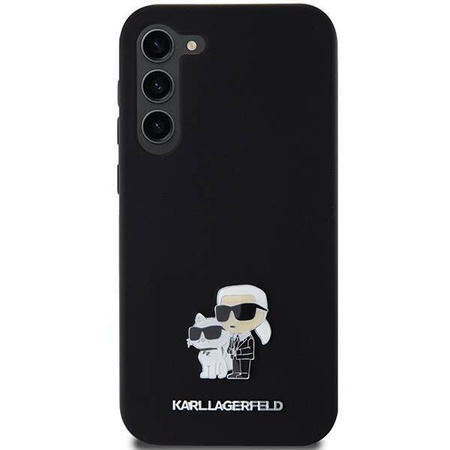 Oryginalne Etui KARL LAGERFELD hardcase Silicone Karl&Choupette Metal Pin KLHCS24MSMHKCNPK do Samsung Galaxy S24 Plus czarny