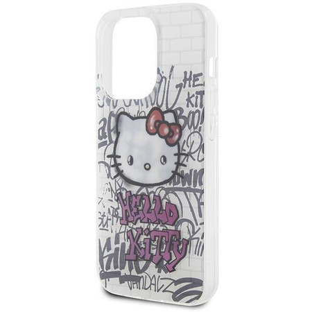 Hello Kitty IML Kitty On Bricks Graffiti Hülle für iPhone 15 Pro – weiß