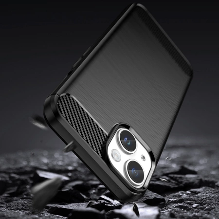 Carbon Case etui iPhone 14 Plus elastyczny żelowy pokrowiec na tył plecki czarny