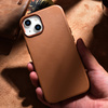 iCarer Case Leather genuine leather case cover for iPhone 14 Plus brown (MagSafe compatible)