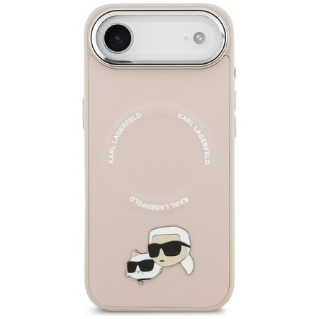 Karl Lagerfeld nakładka Magsafe PU case with Karl&Choupette heads pins logo and metal camera buttons do iPhone 17 Air beżowa