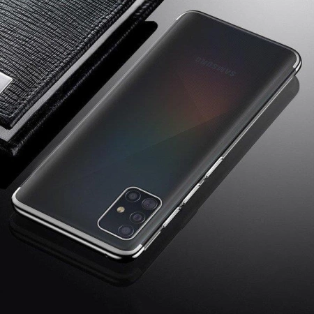 Clear Color Silikon Gel Electroplating frame Handyhülle Schutzhülle für Samsung Galaxy A72 4G schwarz