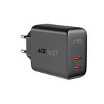Acefast Ladegerät 2x USB Typ C 40W, PPS, PD, QC 3.0, AFC, FCP schwarz (A9 schwarz)