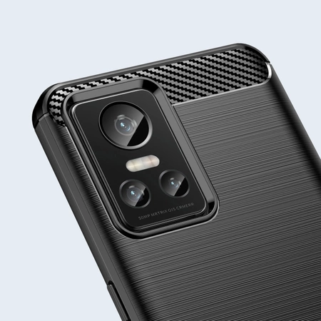 Carbon Case Hülle für Realme GT Neo 3 flexible Silikon-Carbon-Hülle schwarz