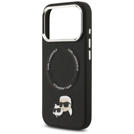 Karl Lagerfeld nakładka Magsafe PU case with Karl&Choupette heads pins logo and metal camera buttons do iPhone 17 Pro czarna