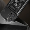 Hybrid Armor Camshield iPhone 16 Pro gepanzerte Hülle mit Kameraabdeckung und Ständer – Schwarz