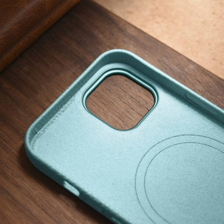 iCarer Case Leather genuine leather case for iPhone 14 grün (WMI14220709-GN) (MagSafe compatible)