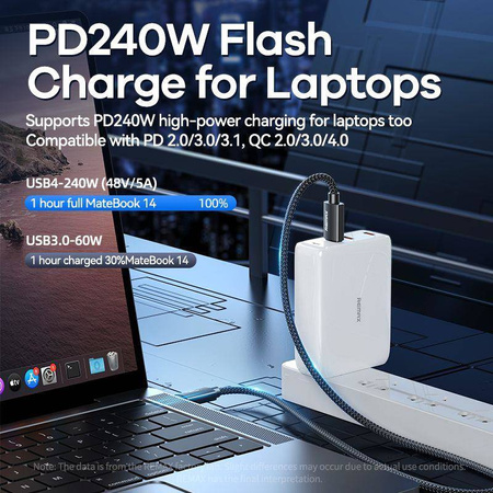 KABEL REMAX LADON SERIES 240W RC-C039 USB 4.0 USB-C/USB-C 1M BLACK