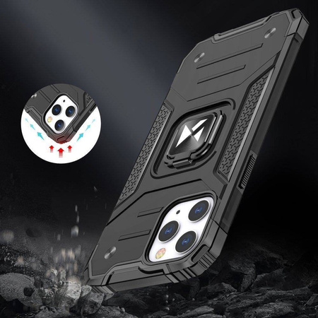Wozinsky Ring Armor etui iPhone 14 Pro Max pancerny pokrowiec uchwyt magnetyczny ring czerwone