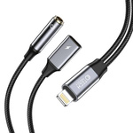 Cable Adapter Lightning - Lightning + mini jack 3,5mm Tech-Protect UltraBoost black
