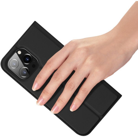 Etui do iPhone 15 Pro pokrowiec z klapką i portfelem Dux Ducis Skin Pro - czarne