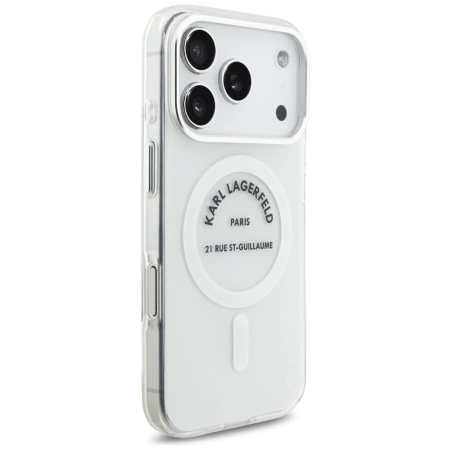 Karl Lagerfeld IML Karl RSG Logo MagSafe Case für iPhone 17 Pro - Transparent