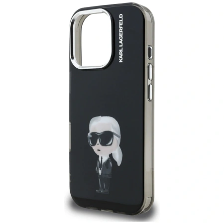 Karl Lagerfeld IML Aquarelle Karl &amp; Logo MagSafe Case for iPhone 16 Pro Max - Black